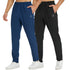 frueo 2 Pack Men's Sweatpants with Zipper Pockets Jogging Pants Tapered Athletic Pants