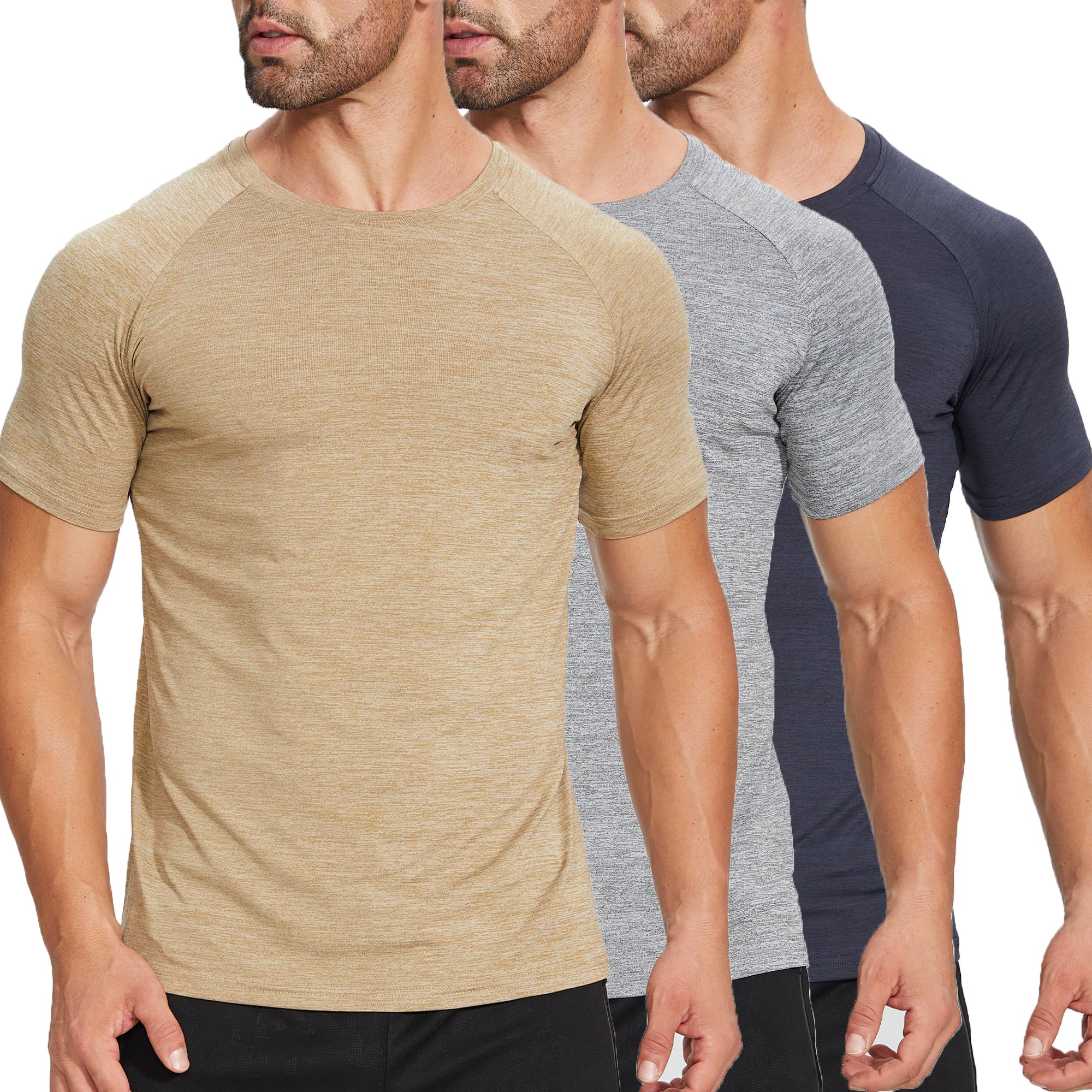 3 Pack Running Top Men  Sport  Short Sleeve Breathable Wicking Tee Shirts Training Tshirts