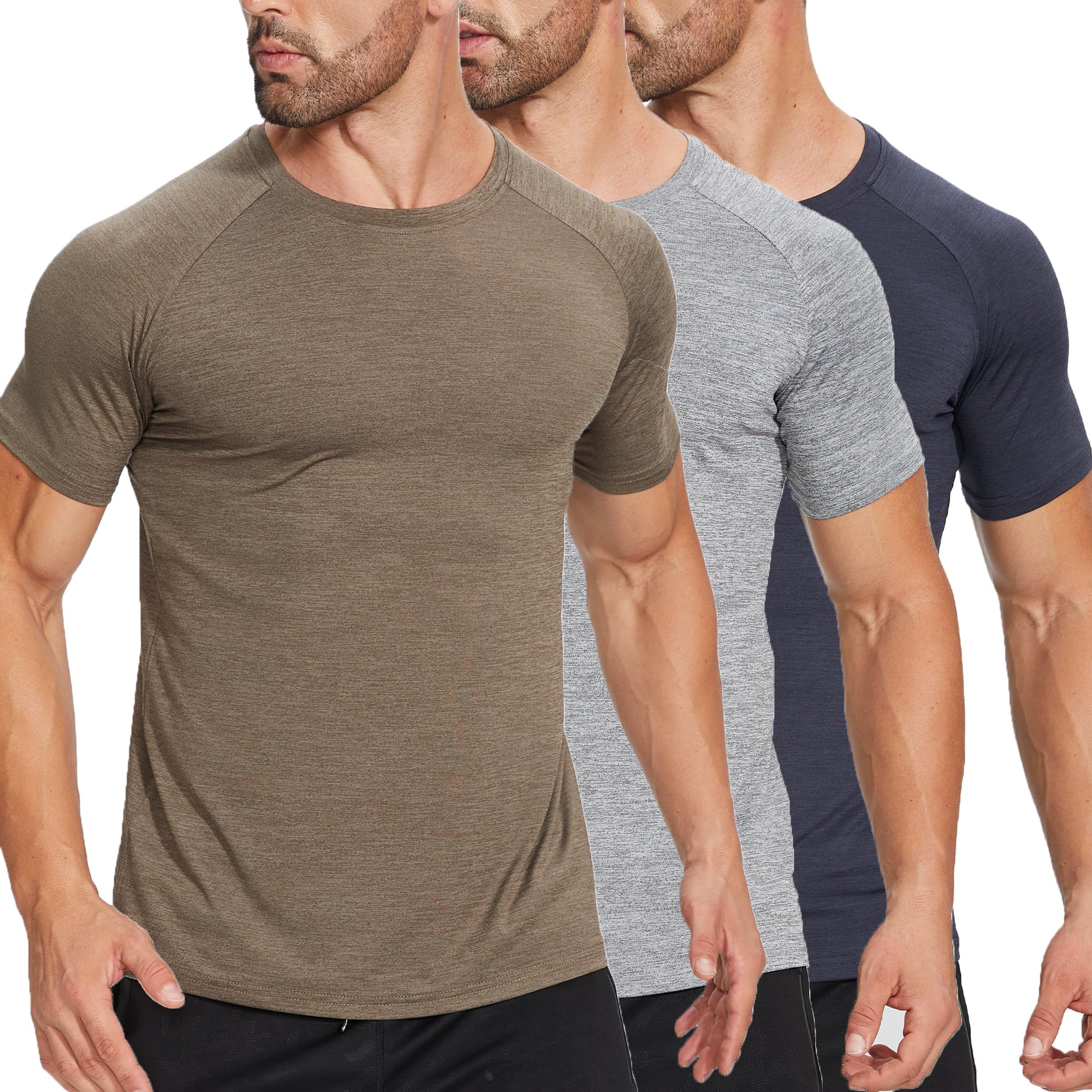 3 Pack Running Top Men  Sport  Short Sleeve Breathable Wicking Tee Shirts Training Tshirts