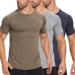 3 Pack Running Top Men  Sport  Short Sleeve Breathable Wicking Tee Shirts Training Tshirts