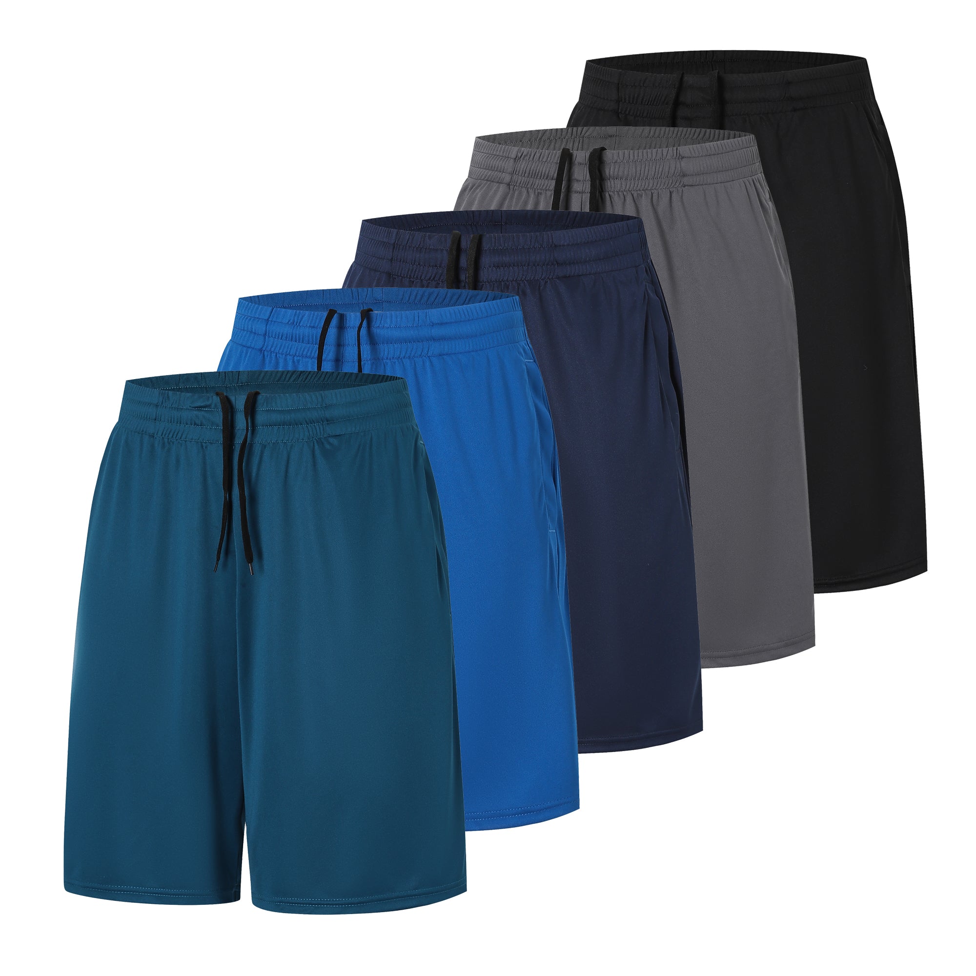 5 Pack Men's Sport Shorts Gym Athletic Shorts with Two Pockets