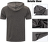 HUAKANG Men's Short Sleeve Athletic Hoodies Gym Tops