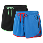 HUAKANG 2 Pack Running Shorts Men Gym Athletic Bodybuilding Shorts