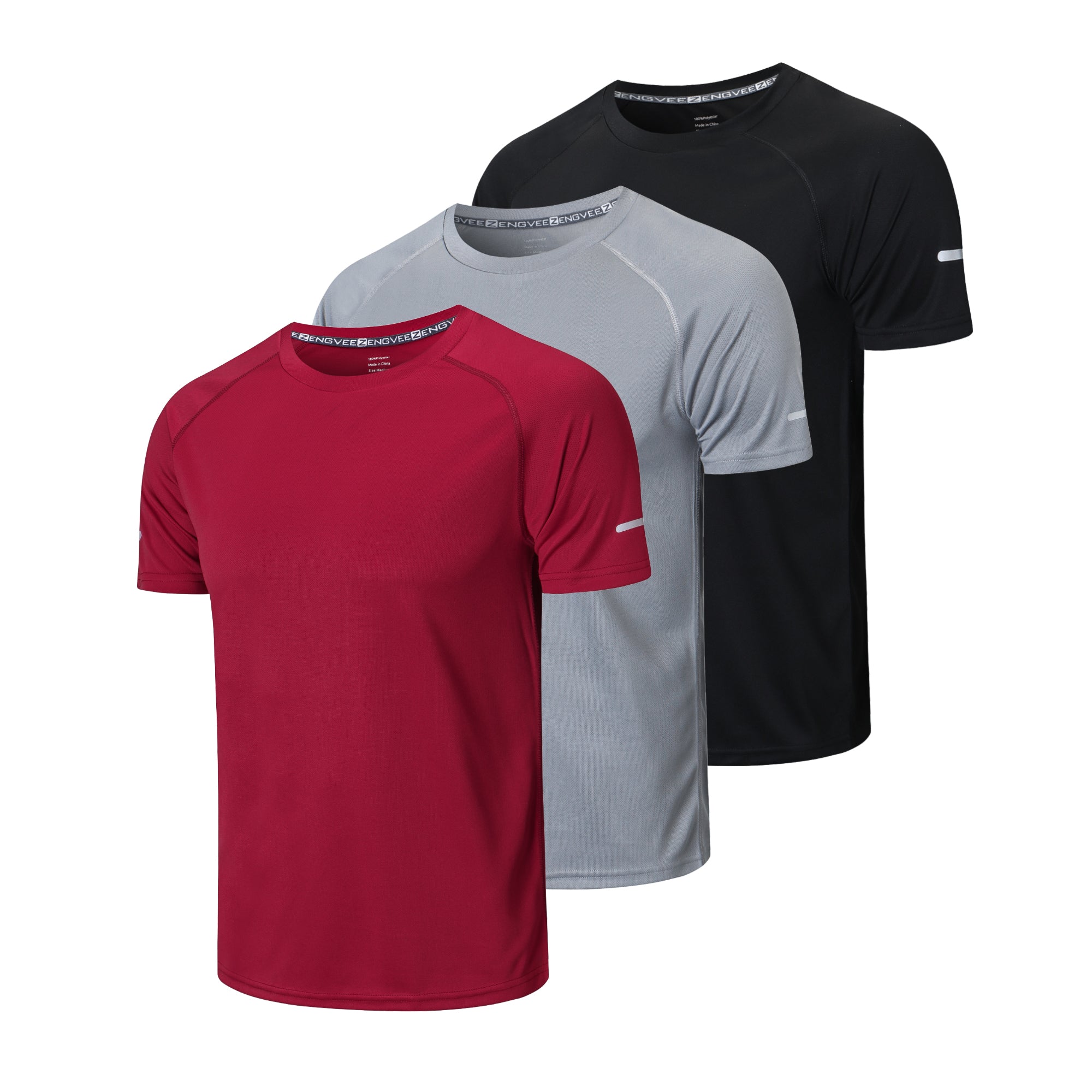 frueo Men's 3 Pack Workout Shirts  Short Sleeve Athletic T-Shirts