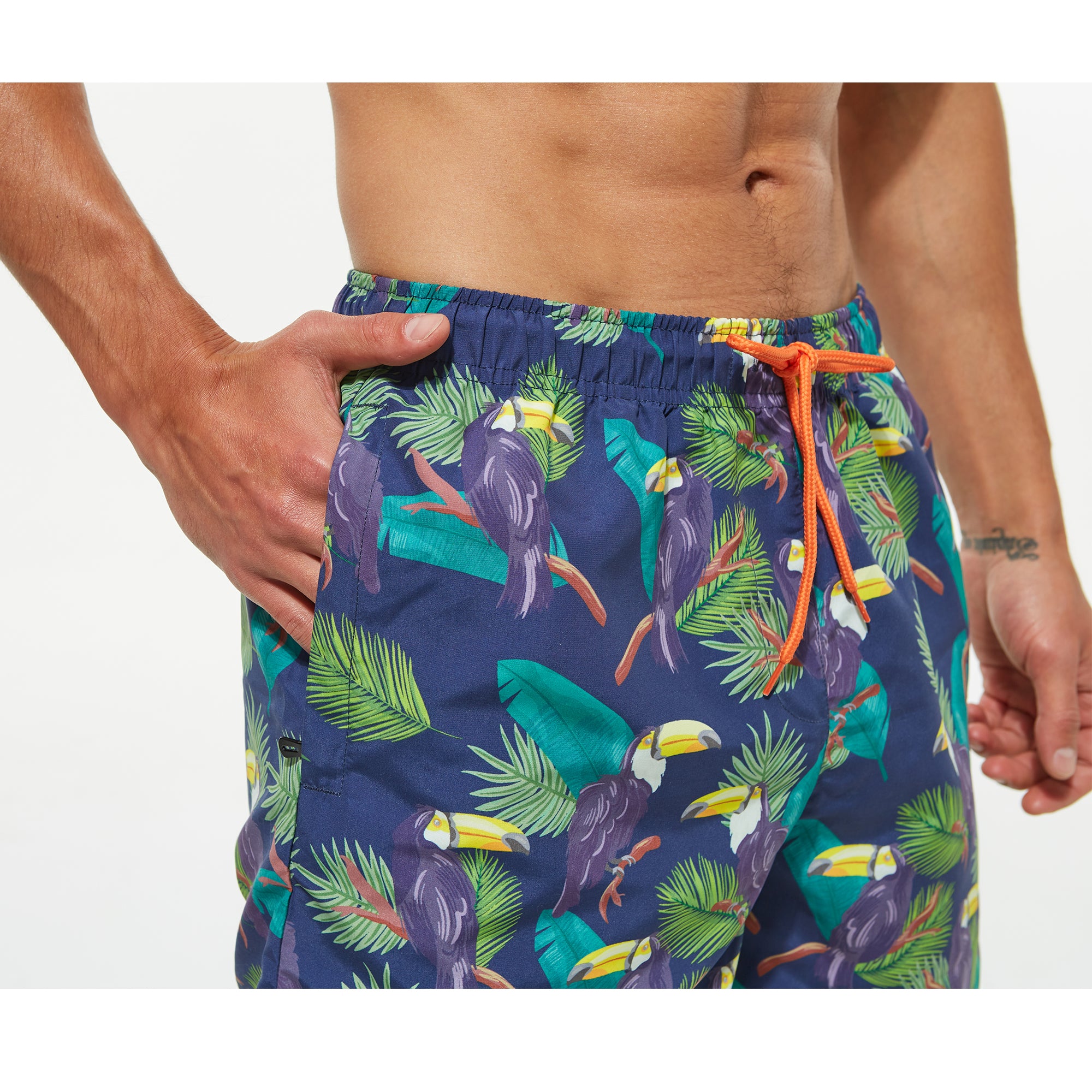 frueo 2 in 1 Swimming Trunks Men with Zipper Pocket Beach Shorts