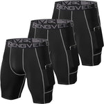 ZENGVEE Compression Shorts Men 3 Pack with Pocket Running Short