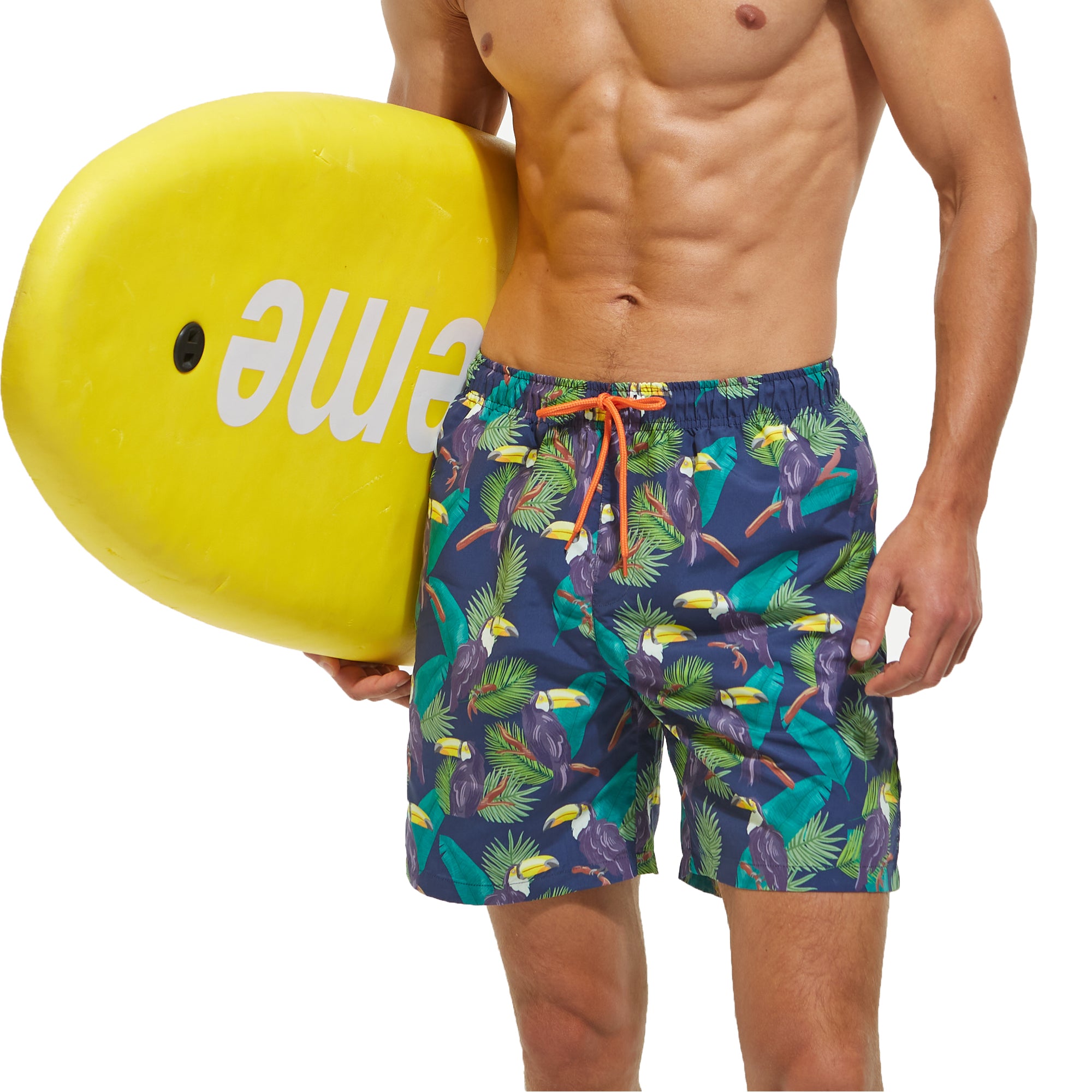 frueo 2 in 1 Swimming Trunks Men with Zipper Pocket Beach Shorts