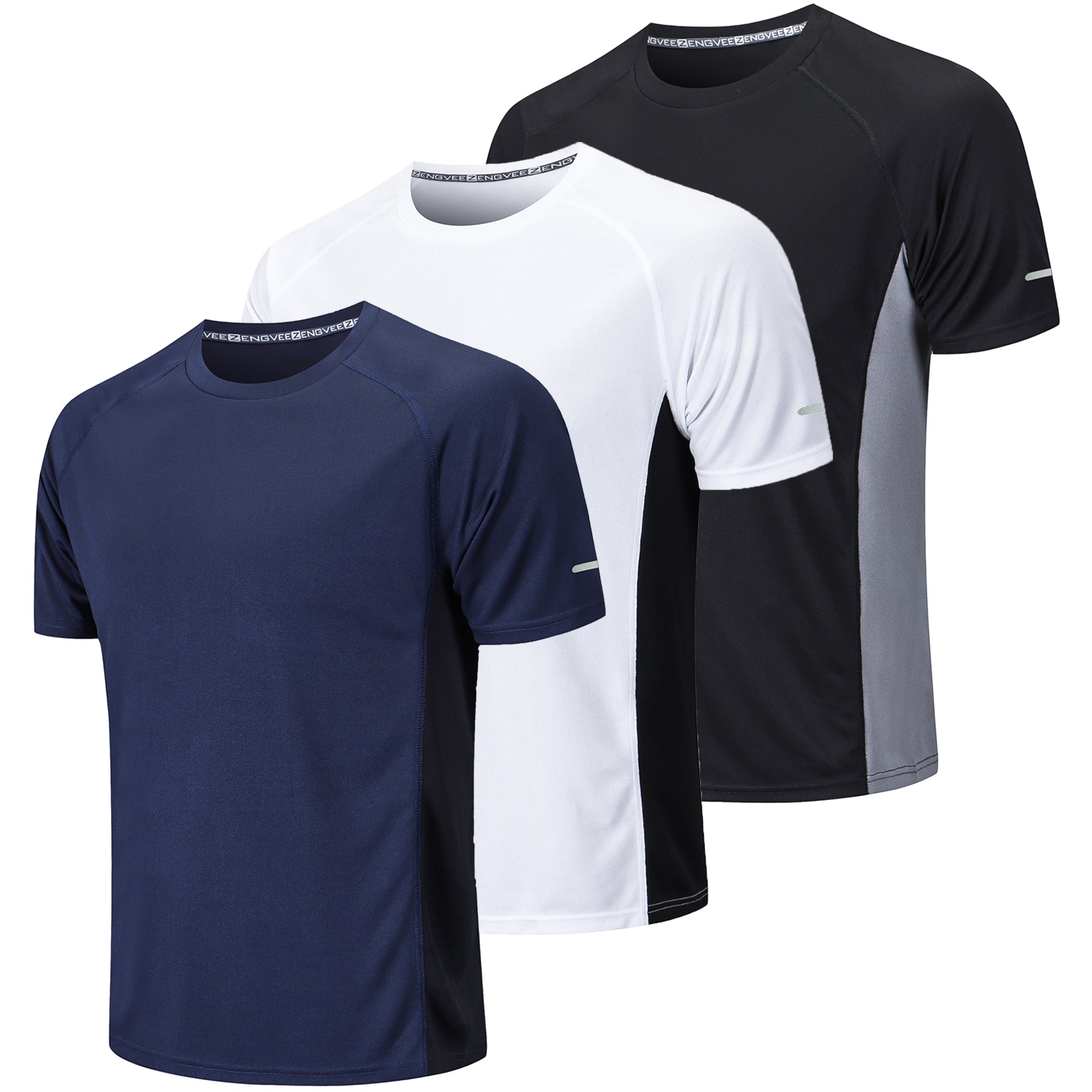 3 Pack Men's Running Shirts Short-Sleeve Tops Sport T-Shirt