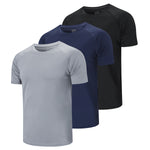 3 Pack Sport Workout Top Men  Casual Crew Neck Shirts