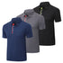 3 Pack Men's Polo Shirts Breathable Quick Dry Golf Polo Shirts Color Clash Collar Outdoor Sports Tee Tops with 3 Buttons