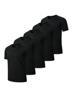 5 Pack Sport Workout Top Men  Casual Crew Neck Shirts