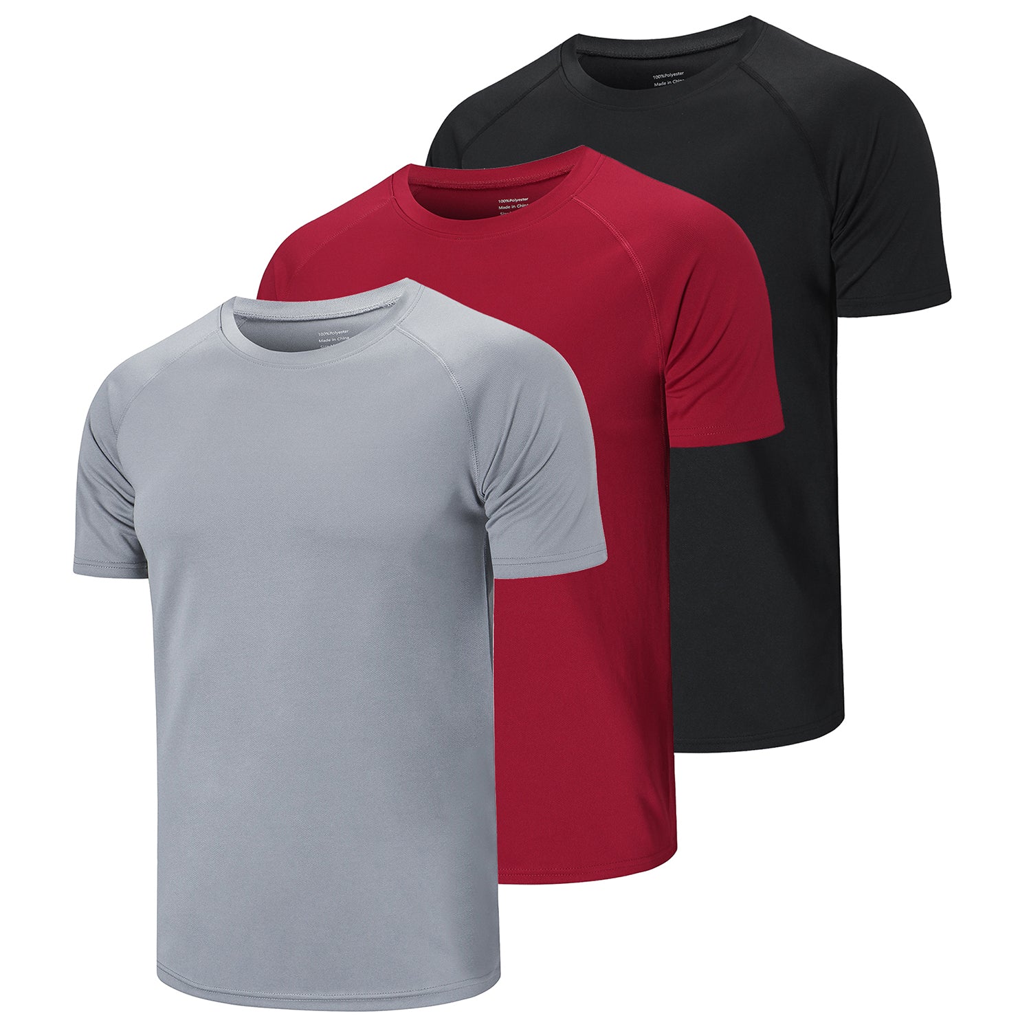 3 Pack Sport Workout Top Men  Casual Crew Neck Shirts