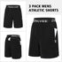 ZENGVEE 3 Pack Men's Athletic Running Shorts with Zipper Pockets Quick Dry Lightweight Gym Shorts Workout Casual