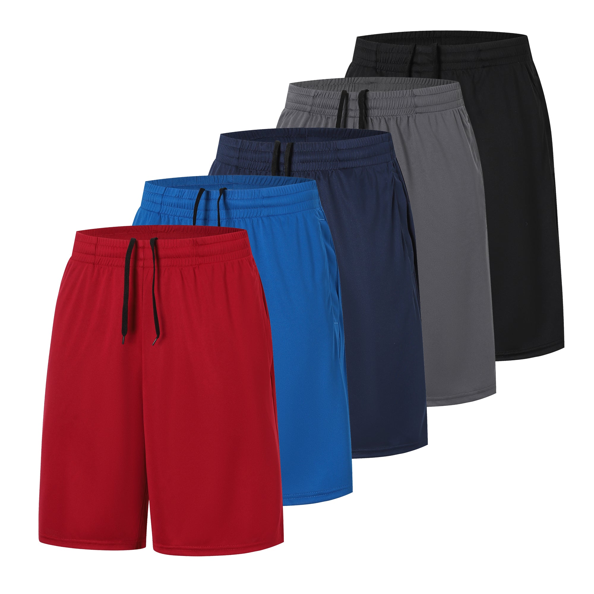 5 Pack Men's Sport Shorts Gym Athletic Shorts with Two Pockets