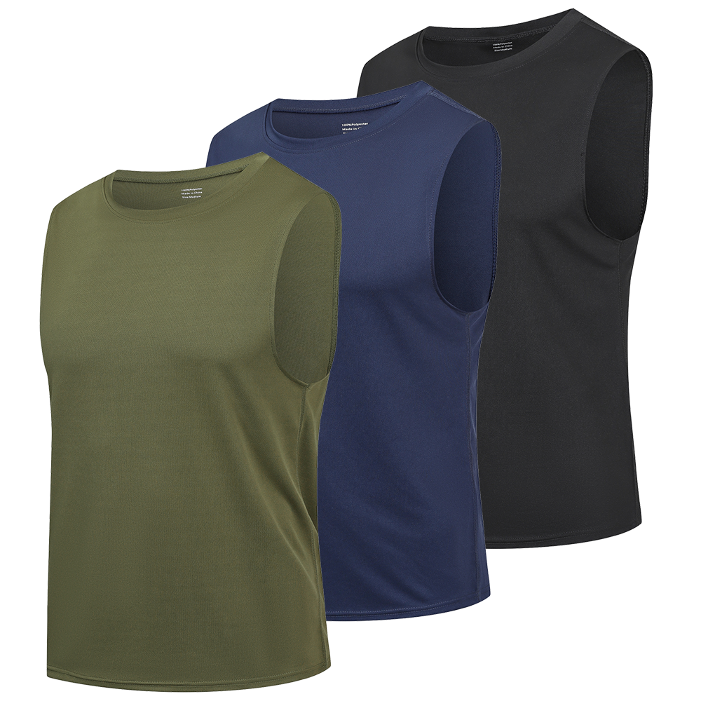 HUAKANG 3 Pack Men's Running Tank Tops