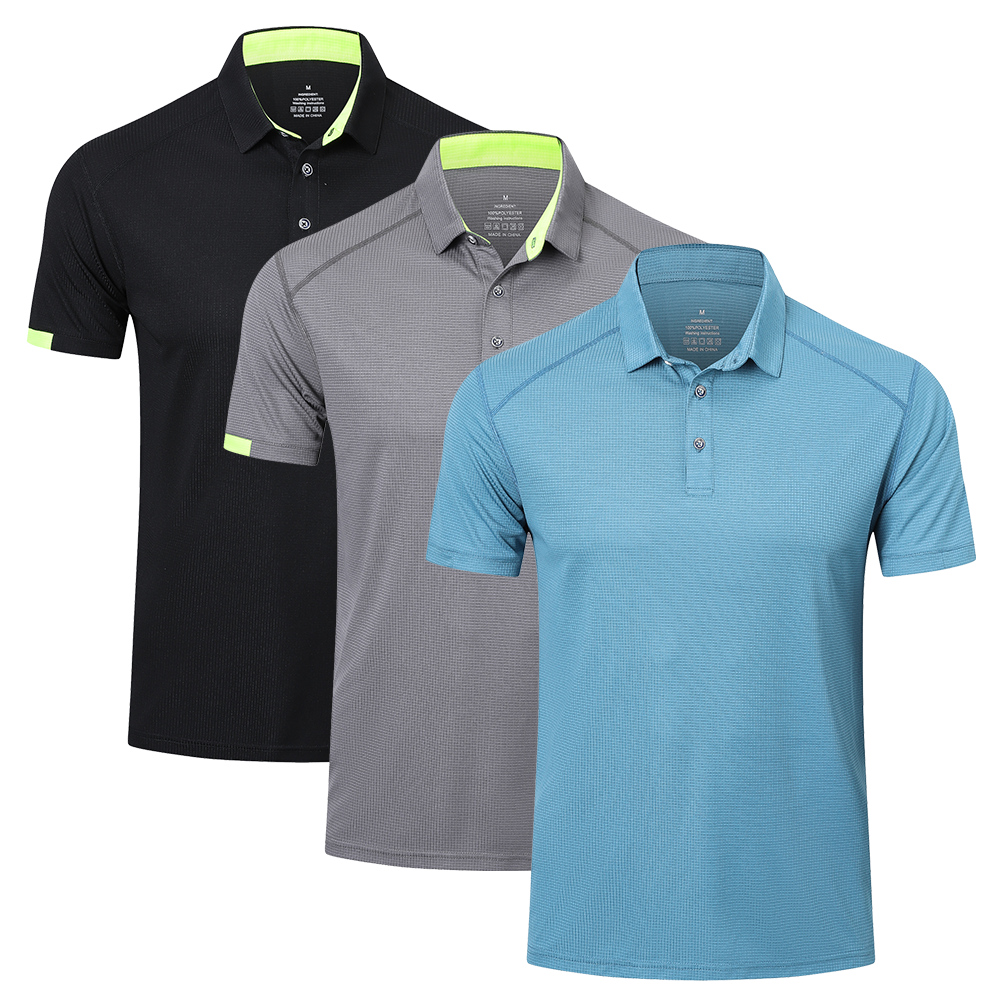 HUAKANG 3Pack Mens Polo Shirts Short Sleeve Golf Polo Shirt