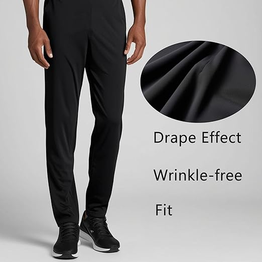 frueo 2 Pack Men's Sweatpants with Zipper Pockets Jogging Pants Tapered Athletic Pants