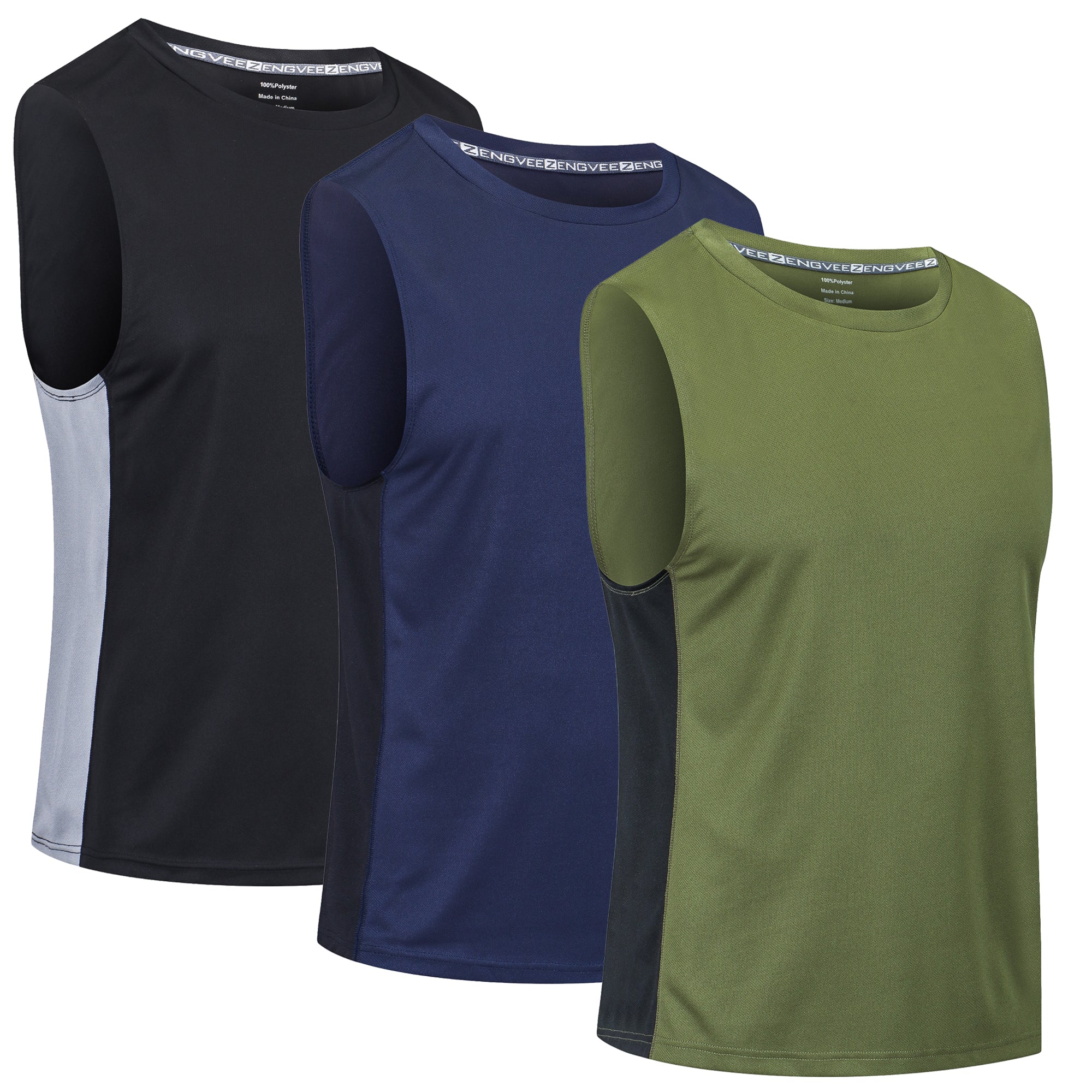 3 Pack Men's Tank Top,Sleeveless T-Shirt Vest Tops for Men