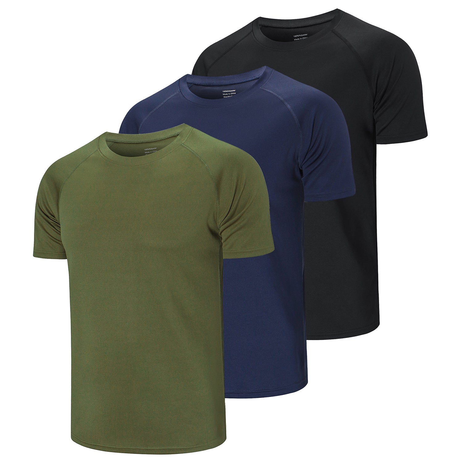 3 Pack Sport Workout Top Men  Casual Crew Neck Shirts