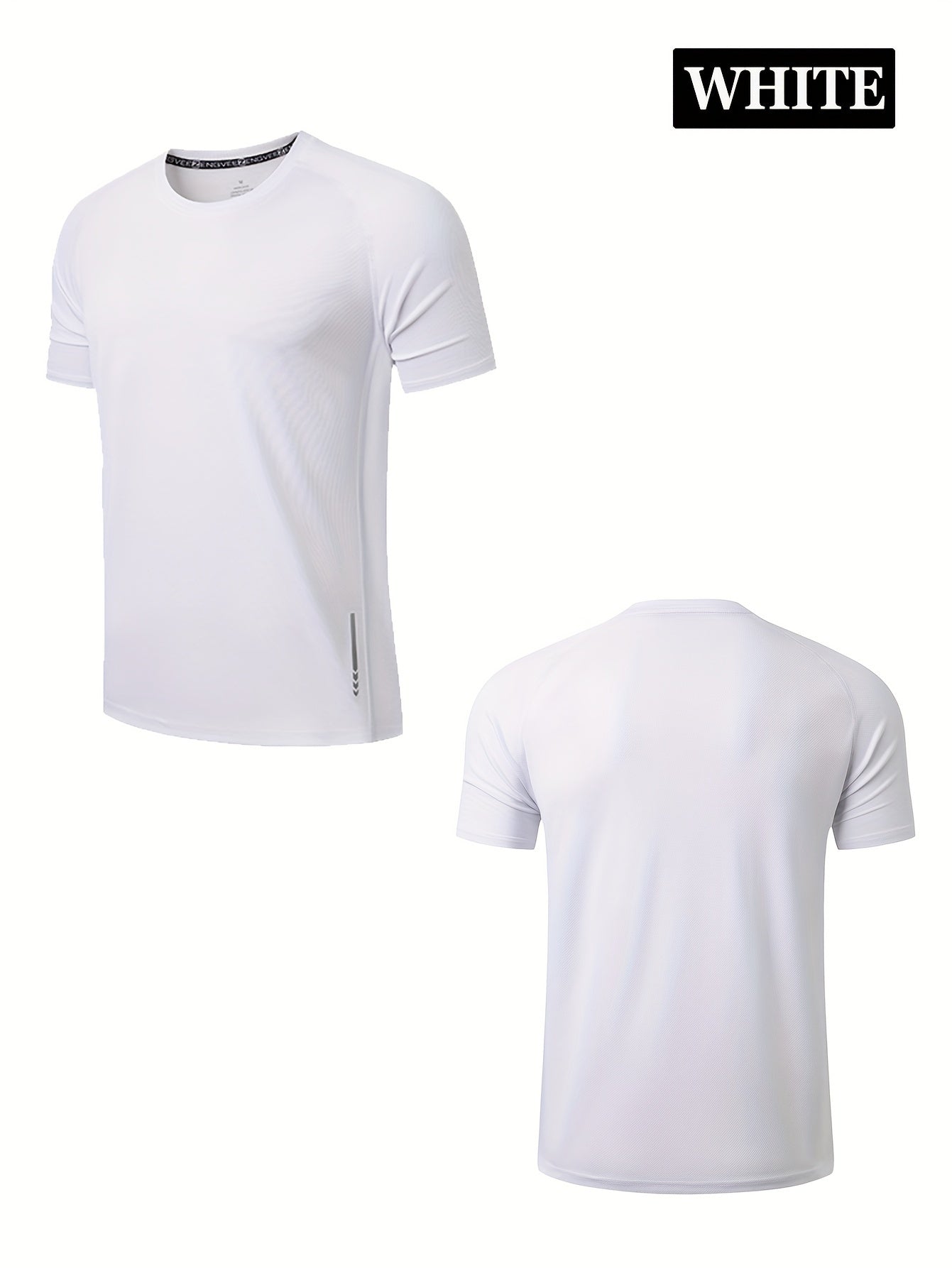 ZENGVEE 3pcs Breathable T-shirts with Reflective Stripes for Men