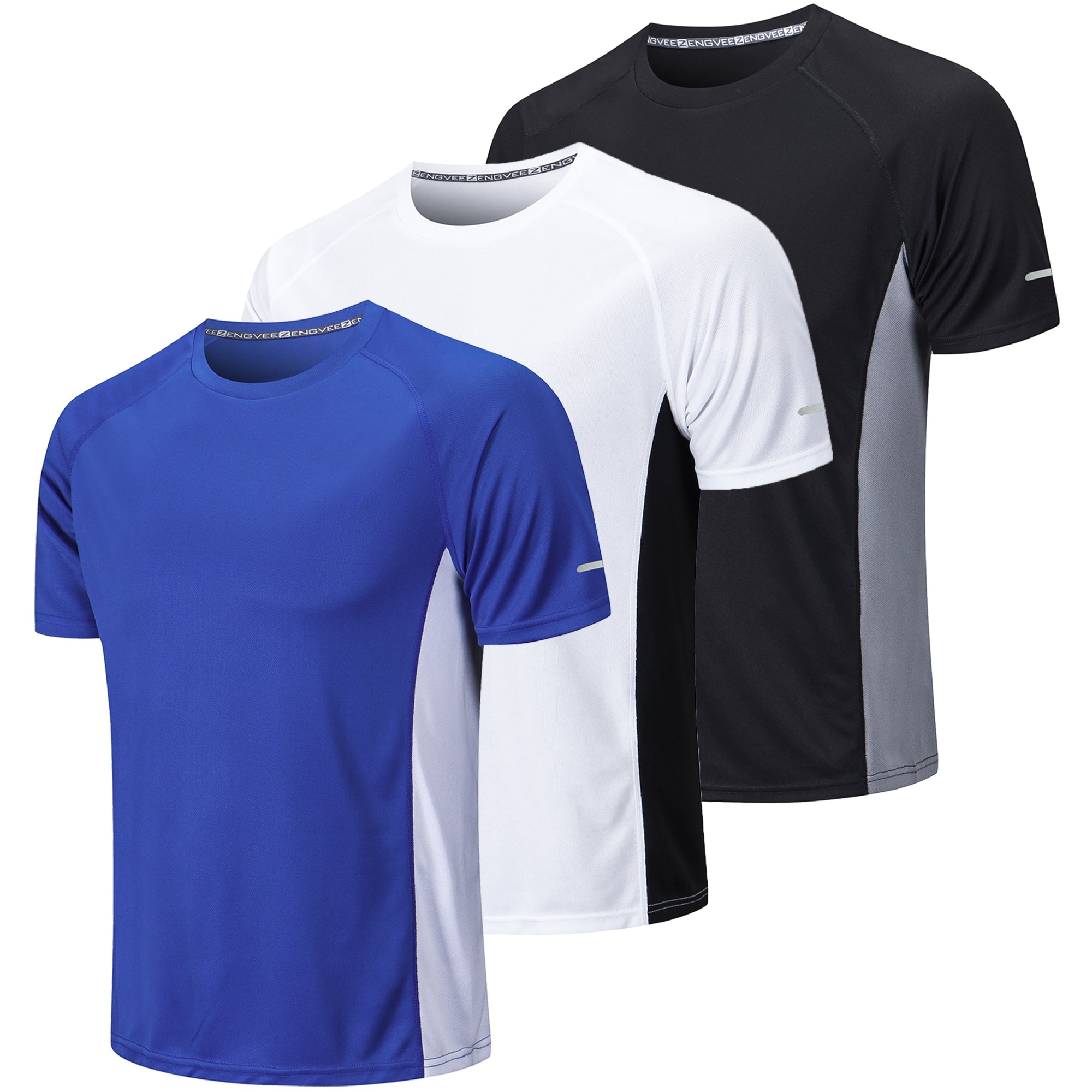 3 Pack Men's Running Shirts Short-Sleeve Tops Sport T-Shirt