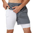 frueo 2 Pack 2 in 1 Mens Running Shorts with Zipper Pocket