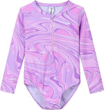 Ewbob Girls One Piece Swimsuit Long Sleeves Rash Guard