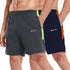 2 Pack Men's Running Shorts Gym Athletic Shorts with Zip Pockets