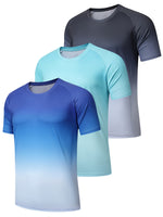 3 Pack: Men's Short Sleeve T Shirts,  UV Sun Protection Outdoor Hiking Athletic Active Tops