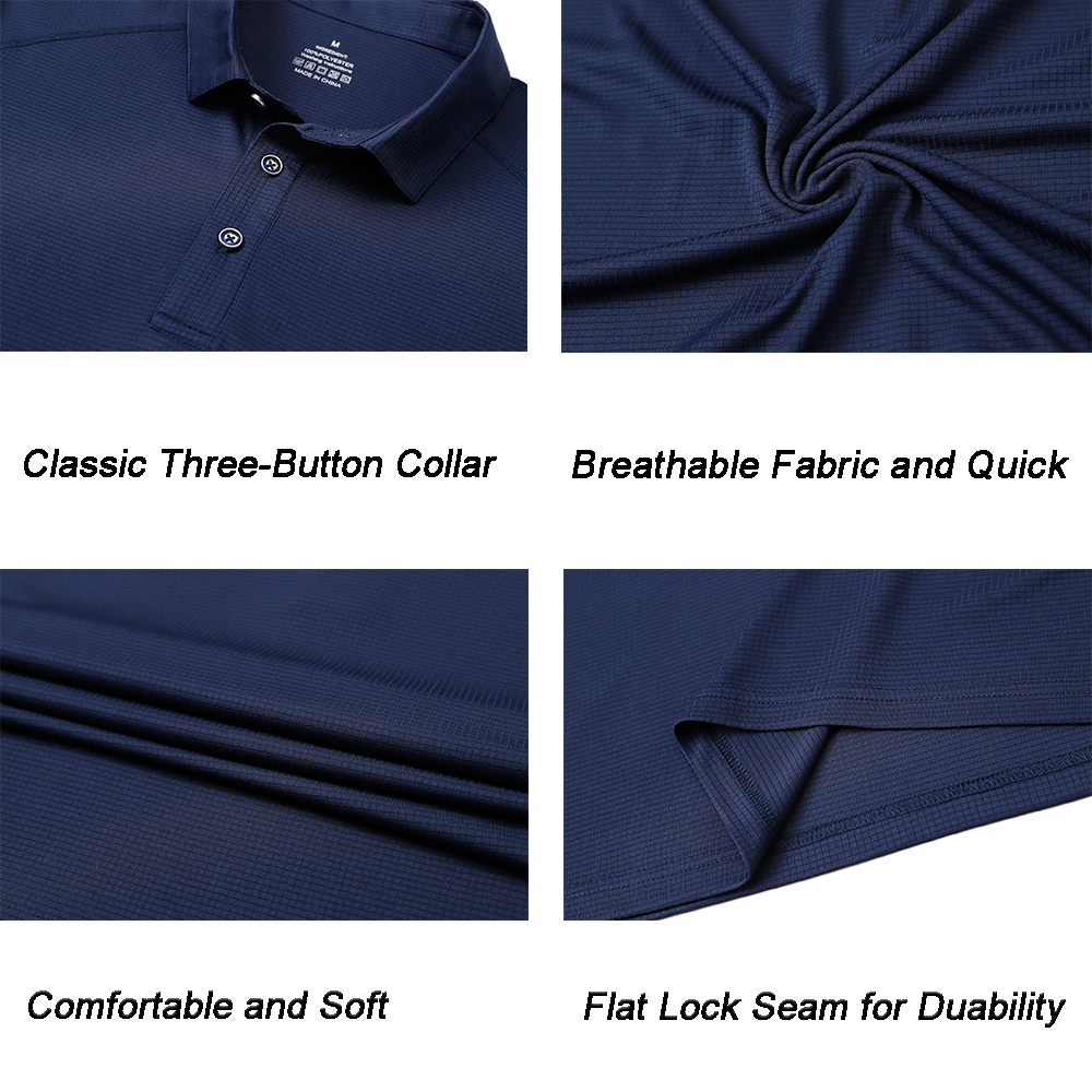 HUAKANG 3Pack Mens Polo Shirts Short Sleeve Golf Polo Shirt