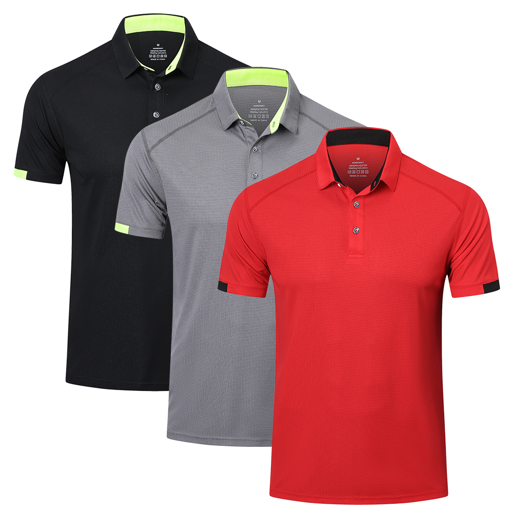 HUAKANG 3Pack Mens Polo Shirts Short Sleeve Golf Polo Shirt