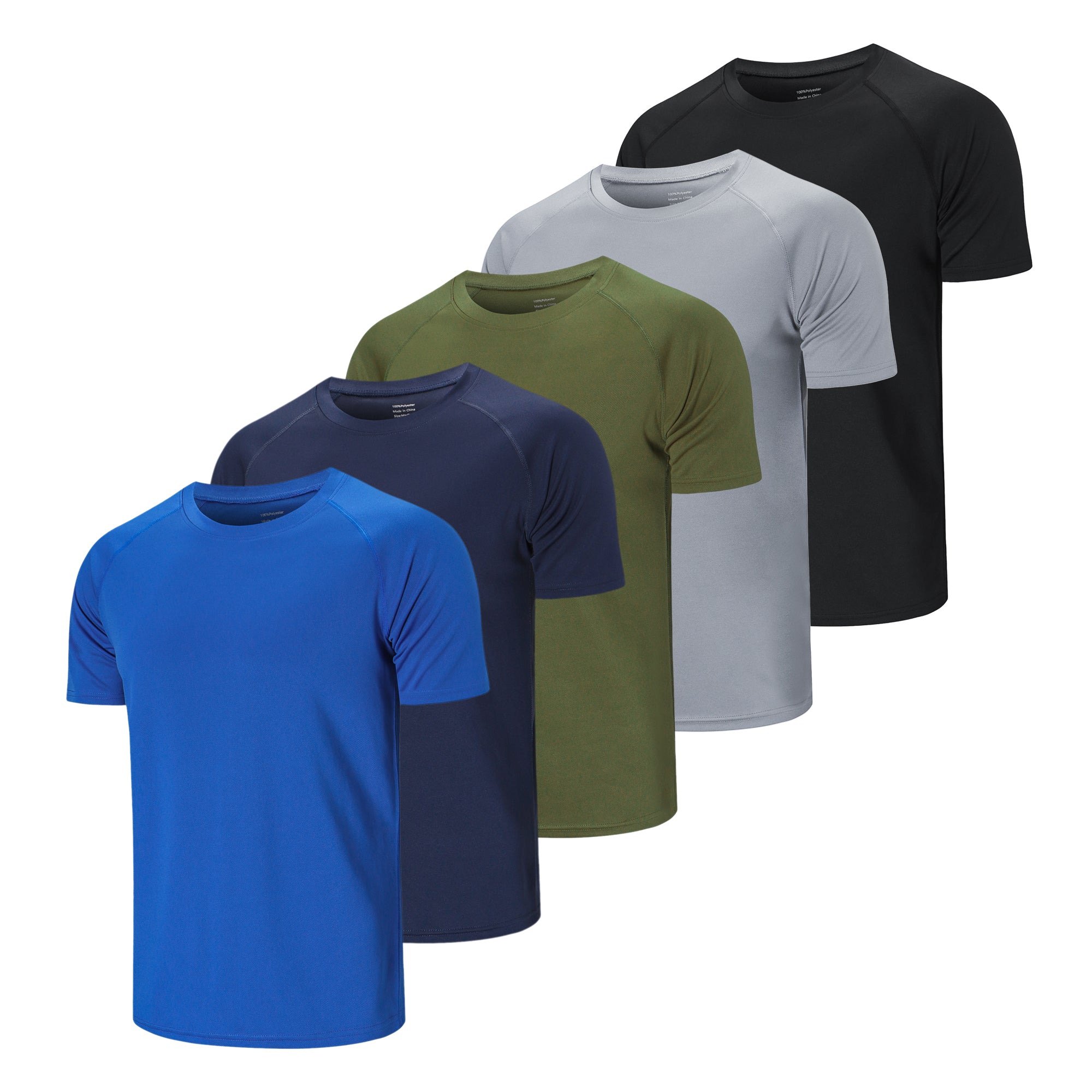 HUAKANG 3 Pack T Shirts Men Breathable Sport Shirts Cool Dry