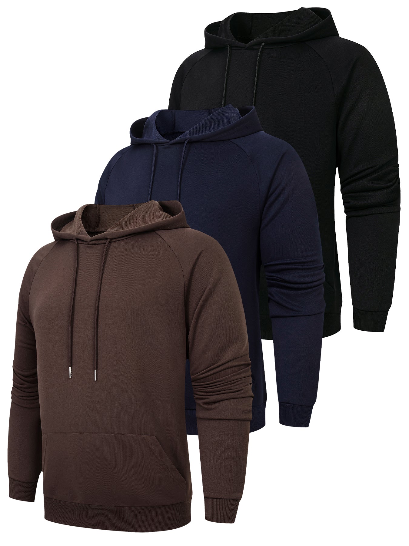 3 Pack Hoodies For Mens Casual Hooded Collar Essentials Hoodie Pullover Sweatshirts Long Sleeve Mens Shirts