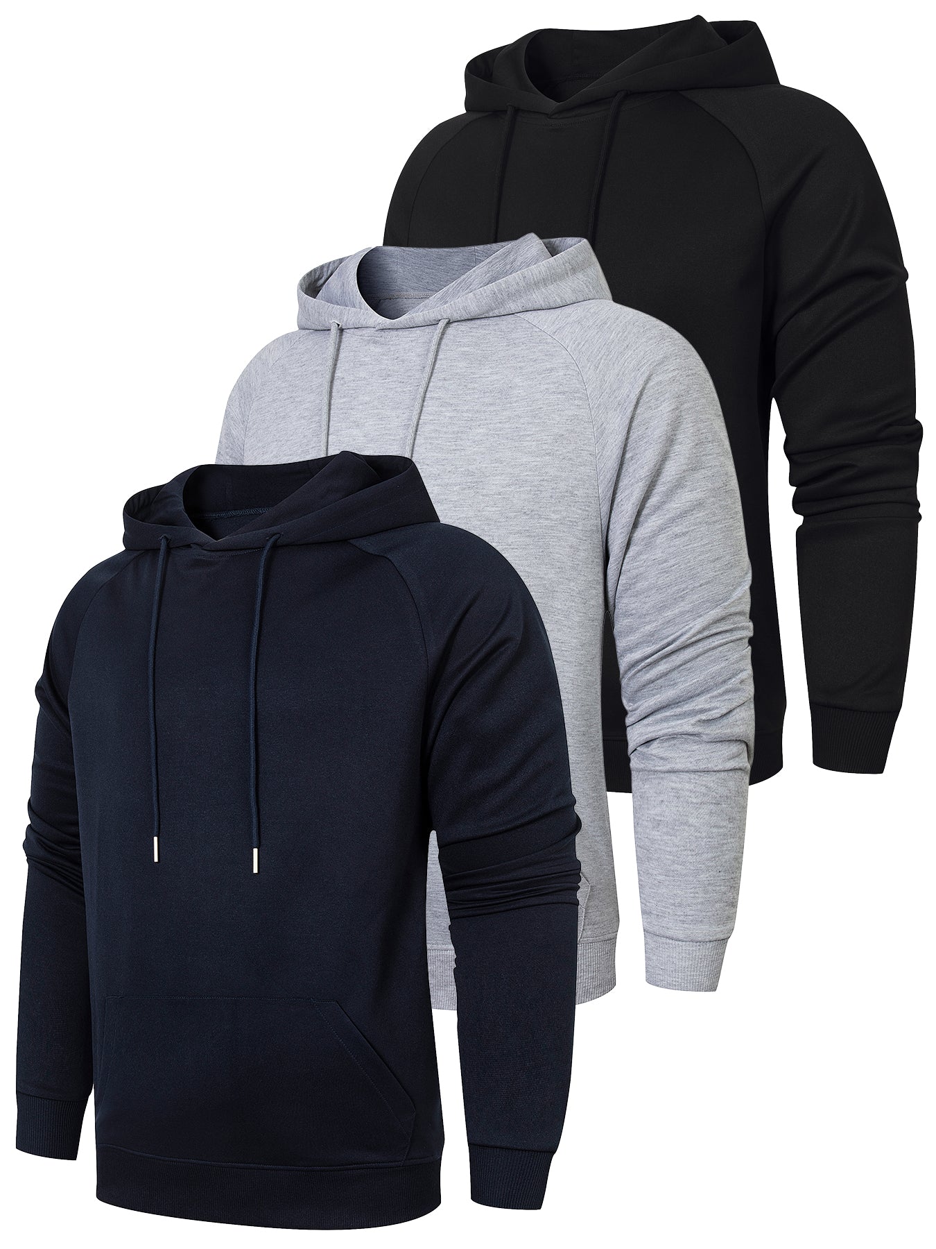 3 Pack Hoodies For Mens Casual Hooded Collar Essentials Hoodie Pullover Sweatshirts Long Sleeve Mens Shirts