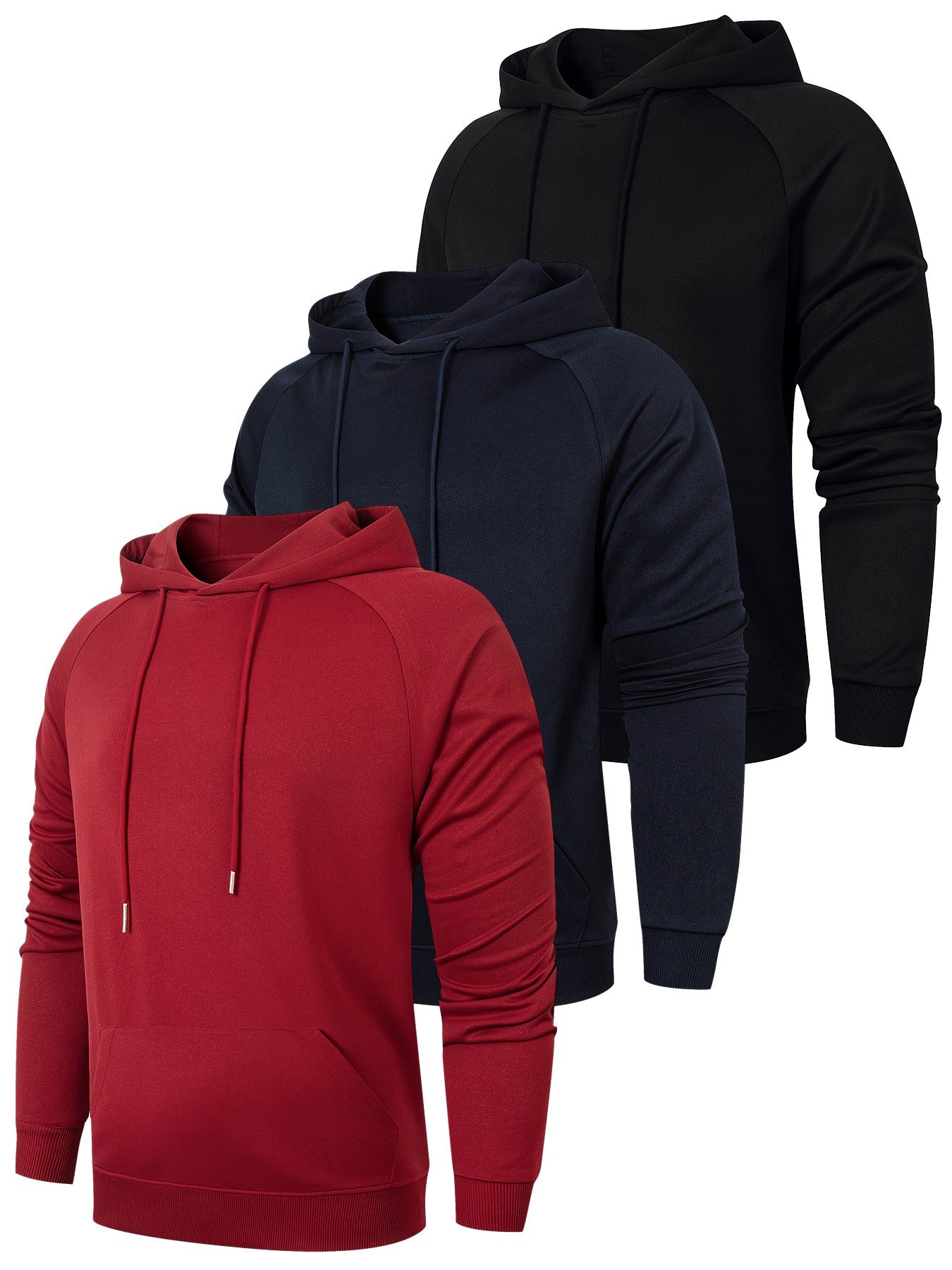 3 Pack Hoodies For Mens Casual Hooded Collar Essentials Hoodie Pullover Sweatshirts Long Sleeve Mens Shirts