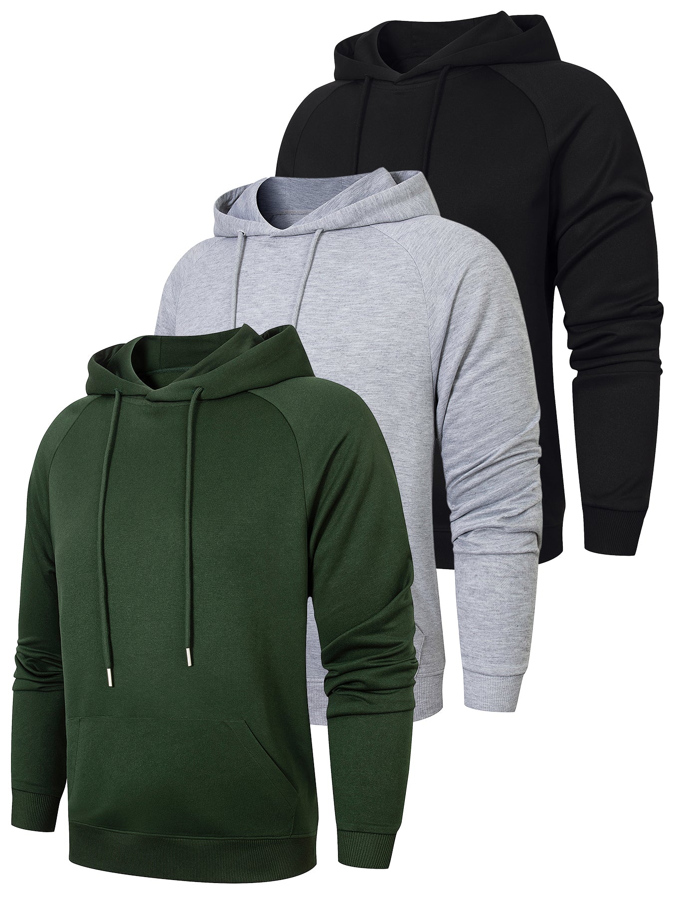 3 Pack Hoodies For Mens Casual Hooded Collar Essentials Hoodie Pullover Sweatshirts Long Sleeve Mens Shirts