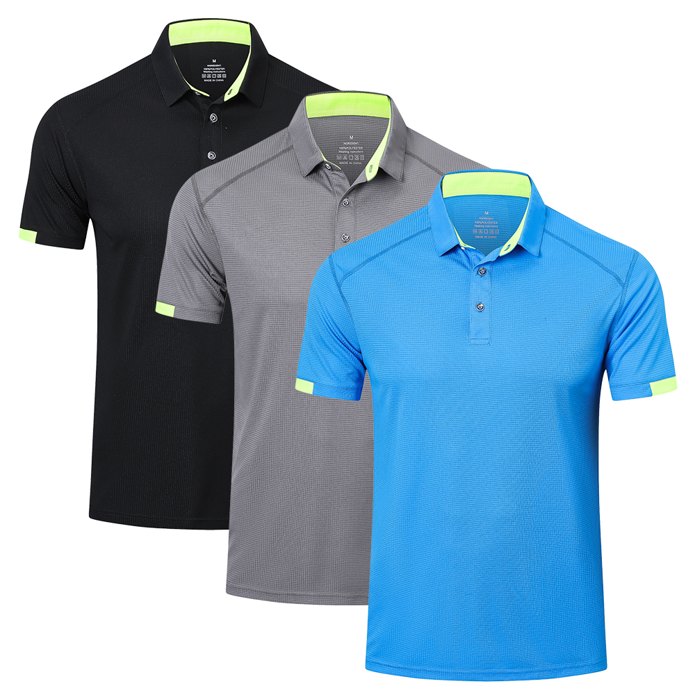 HUAKANG 3Pack Mens Polo Shirts Short Sleeve Golf Polo Shirt