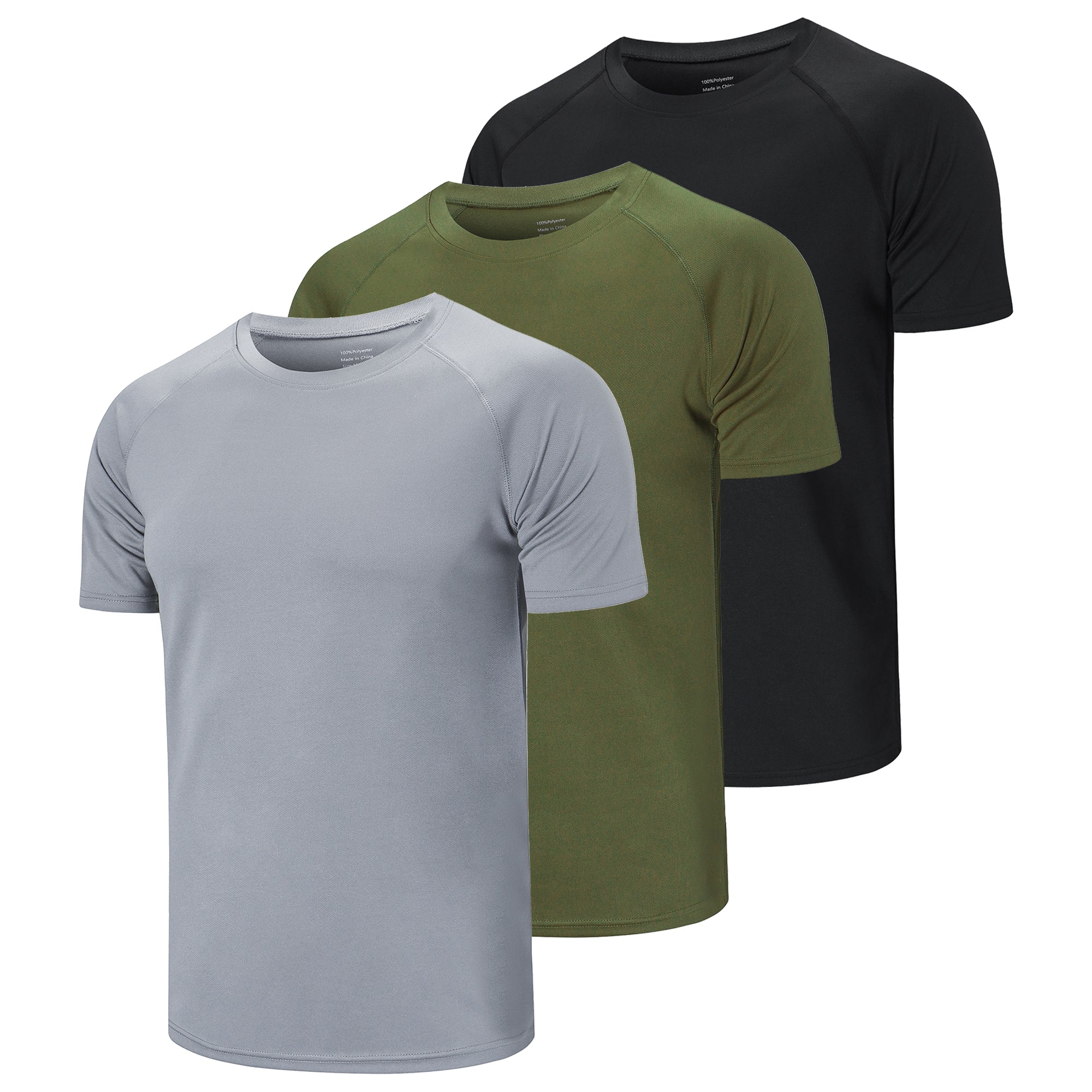 3 Pack Sport Workout Top Men  Casual Crew Neck Shirts