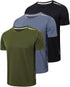 3 Pack Mens T-Shirts  Running Tops for Men Breathable Sport T Shirts Moisture Wicking Fitness Training Shirts Short Sleeve Tops