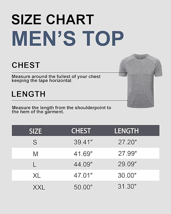 Men's 5 Pack Workout Shirts  Short Sleeve Athletic T-Shirts