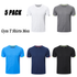 HUAKANG 5 Pack Mens Short Sleeve Crew Neck Gym T Shirt Running Tops Mens