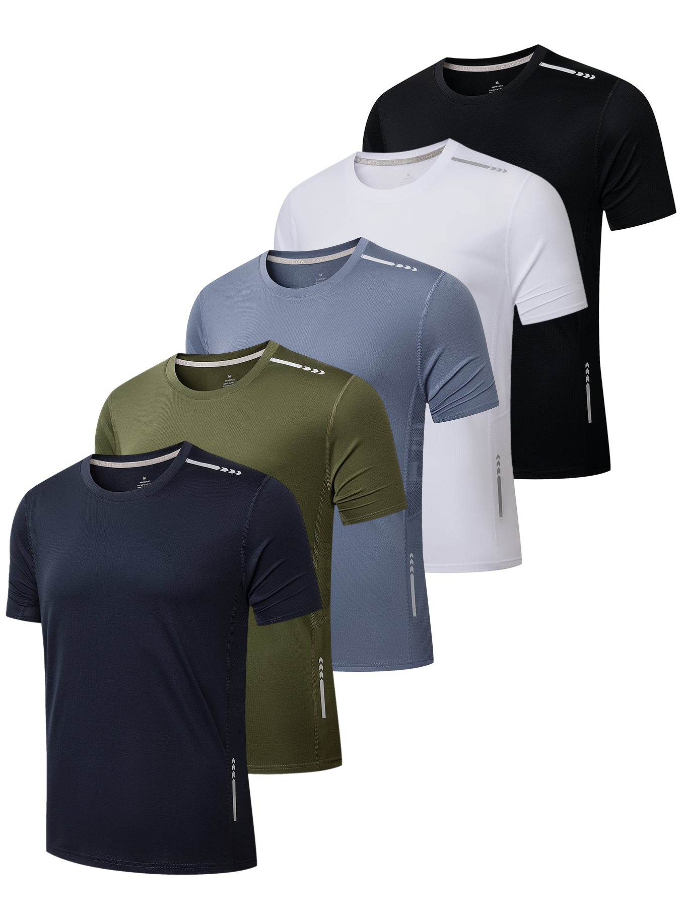 5 Pack Mens T-Shirts  Running Tops for Men Breathable Sport T Shirts Moisture Wicking Fitness Training Shirts Short Sleeve Tops